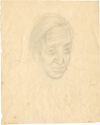 Фальк Роберт Рафаилович. Портрет Надежды Евсеевны Добычиной. Набросок к живописному портрету 